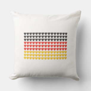 TYSKLAND HEARTS FLAGGA DEKORATIV KUDDE