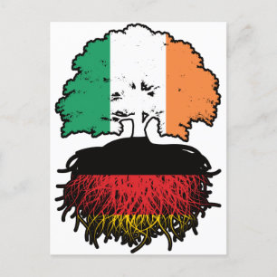 Tyskland Irish Ireland Träd Roots Flagga Vykort
