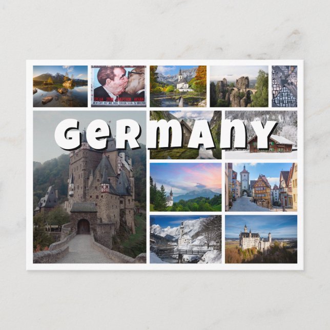 Tyskland källfotokollage vykort (Framsida)