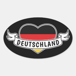 Tyskland Kärlek-anpassningsbarnas textdekaler Ovalt Klistermärke
