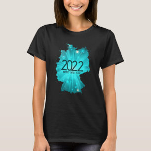 Tyskland Karta Benice Gott nytt år 2022 Text Blu T Shirt