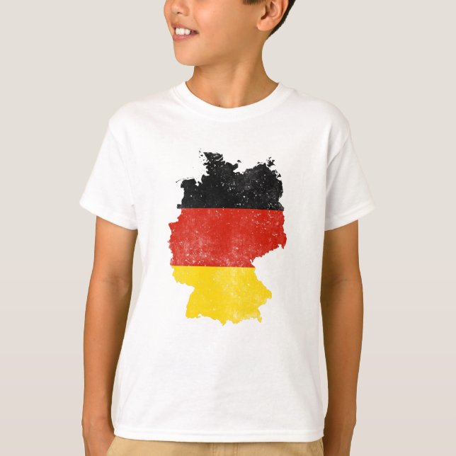 Tyskland Karta Flagga Gift T Shirt (Framsida)