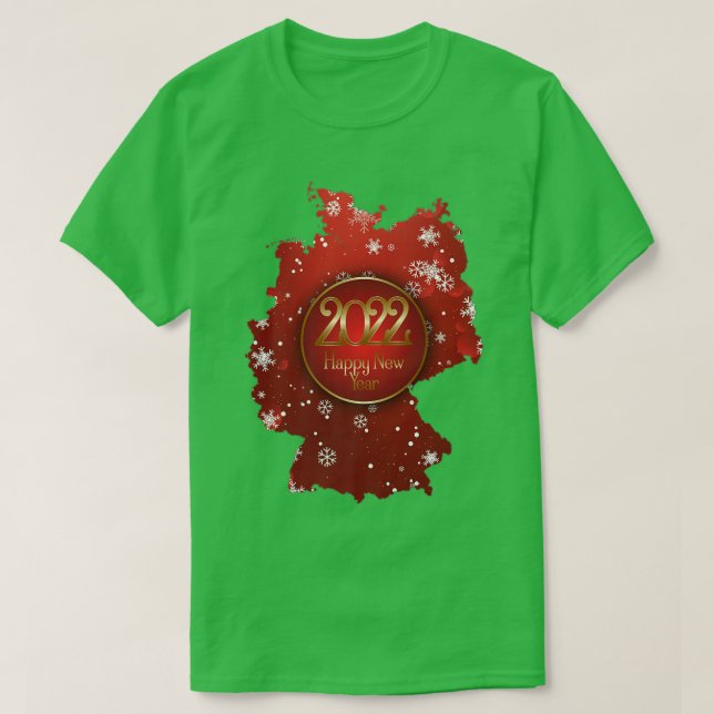 Tyskland karta, Gott nytt år 2022, guld-ttet, Snow T Shirt (Design framsida)