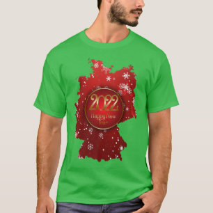 Tyskland karta, Gott nytt år 2022, guld-ttet, Snow T Shirt
