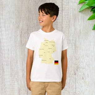 Tyskland Karta med Stater och versaler T Shirt
