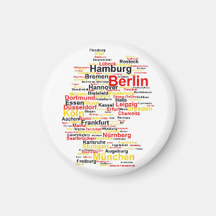 Tyskland Karta Silhouette Städer Cities Flagga Ber Magnet