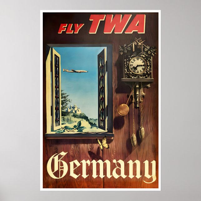 Tyskland Konst Tysk Resa Affisch TWA Tryck (Framsidan)
