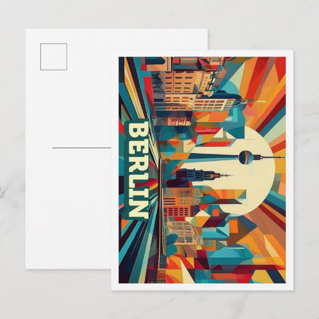 Tyskland konstnärlig färg från Berlin Vykort (Fram/baksida)