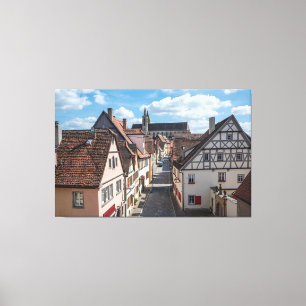 Tyskland kyrka i Rothenburg ob der Tauber Canvastryck