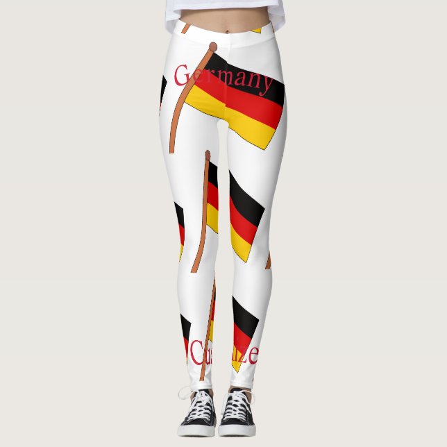 Tyskland Land Flagga Thunder_Cove Leggings (Framsida)