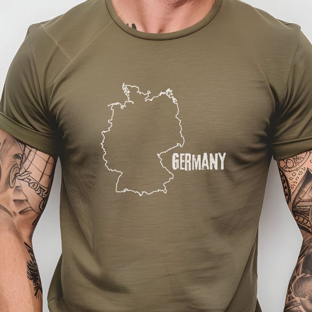 Tyskland Land Karta-konturlinje för tyska gränsen T Shirt (Skapare uppladdad)