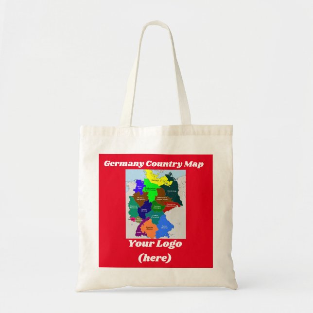 Tyskland Land Karta Tote Bag Tygkasse (Framsidan)