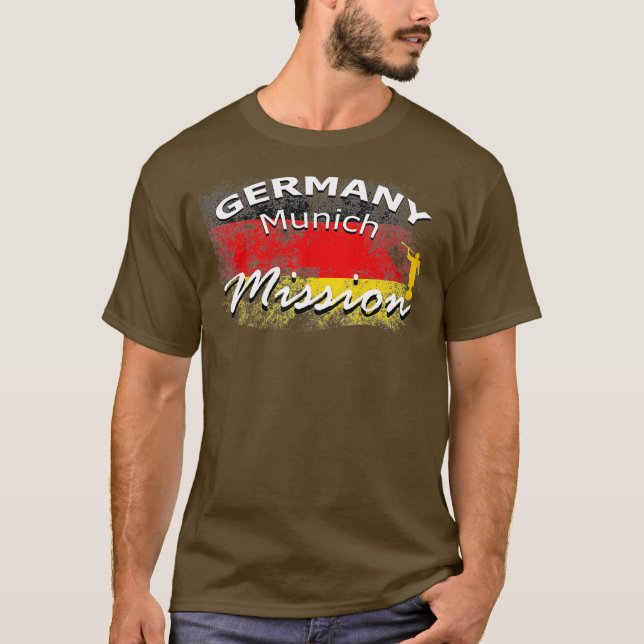 Tyskland München Mormon LDS Uppdrag missionär T Shirt (Framsida)