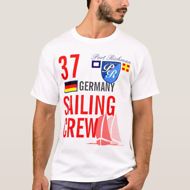 Tyskland nautisk seglingbesättning tee shirt (Framsida)