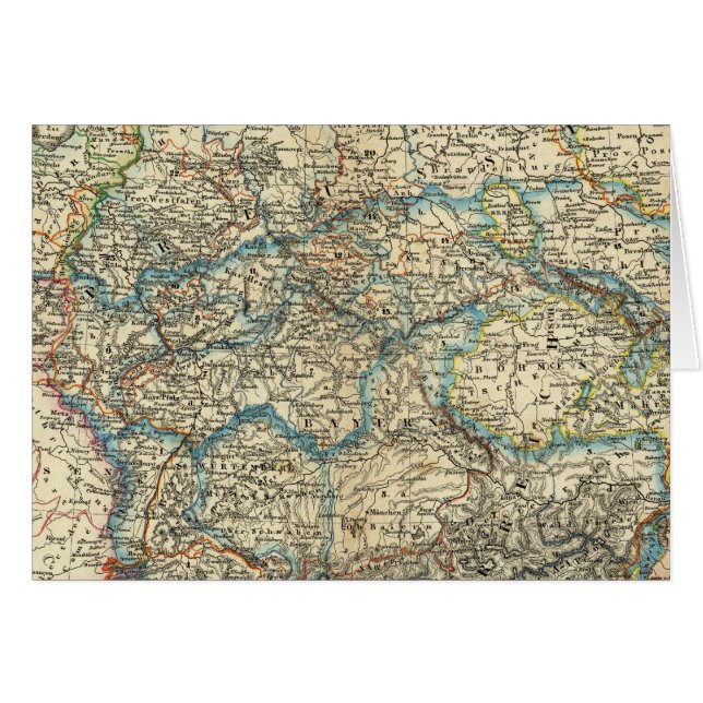 Tyskland Nederländerna Belgien Hälsningskort (Framsidan Horizontal)