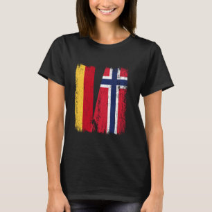 Tyskland Norge, tyska norska, halvFlagga T Shirt