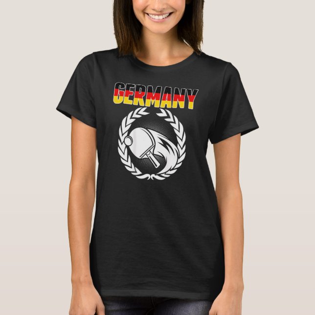 Tyskland Ping Pong Proud German Bord Tennis Supp T Shirt (Framsida)