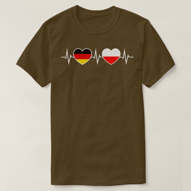 Tyskland Polen Heartslag T Shirt (Design framsida)