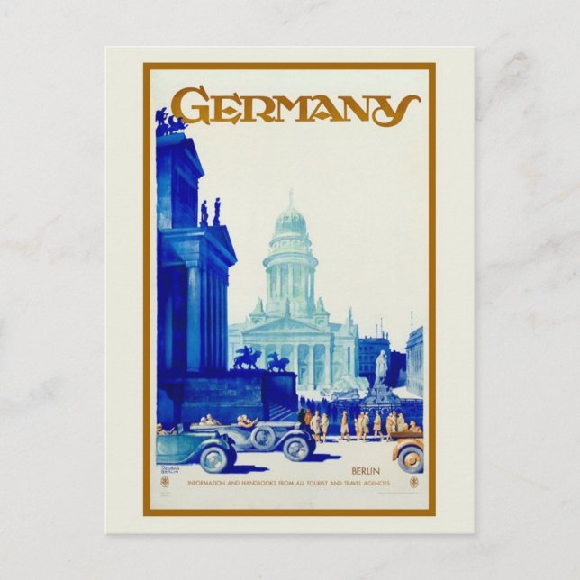 Tyskland resa och vintage före Berlin Vykort (Front)