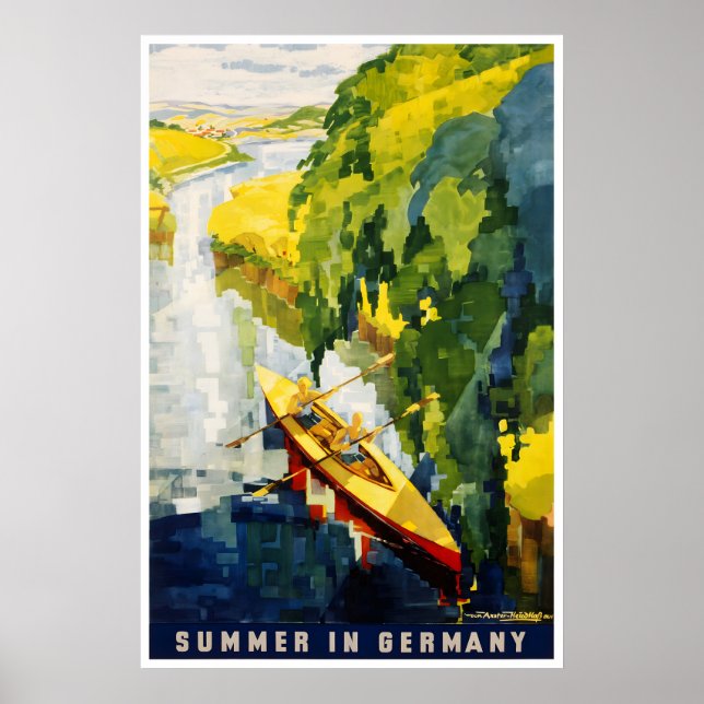 Tyskland Resa Poster Tysk Konst Kajak Tryck (Framsidan)
