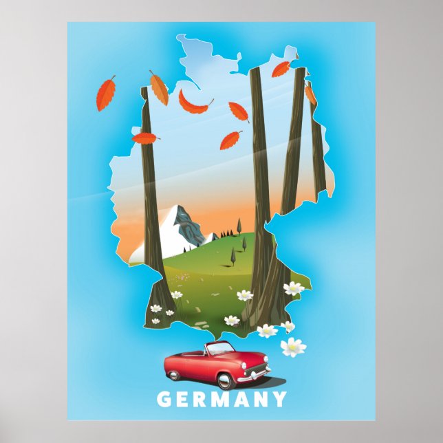 Tyskland Resaaffisch. Poster (Framsidan)