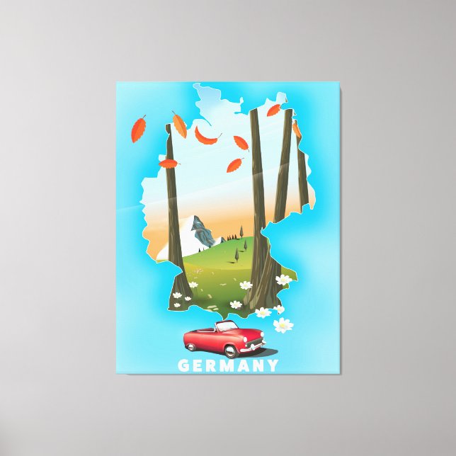 Tyskland Reseaffisch. Canvastryck (Framsida)
