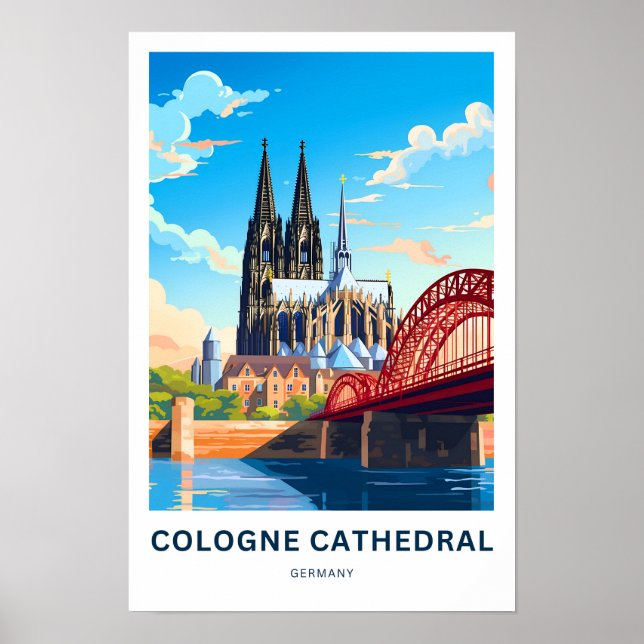 Tyskland reseutskrift i Köln Katedral Poster (Framsidan)