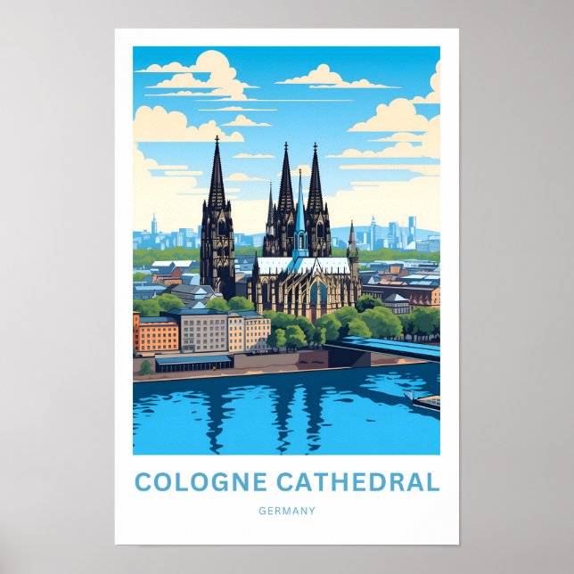 Tyskland reseutskrift i Köln Katedral Poster (Framsidan)