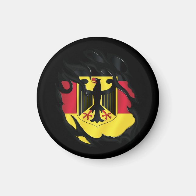 Tyskland Rippad Flagga Magnet (Framsidan)