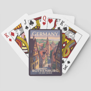 Tyskland Rothenburg ob der Tauber Illustration Art Casinokort
