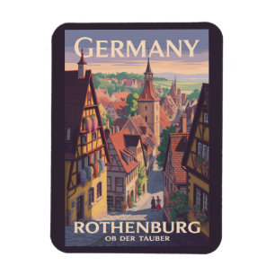 Tyskland Rothenburg ob der Tauber Illustration Art Magnet