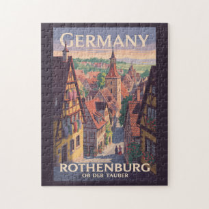 Tyskland Rothenburg ob der Tauber Illustration Art Pussel
