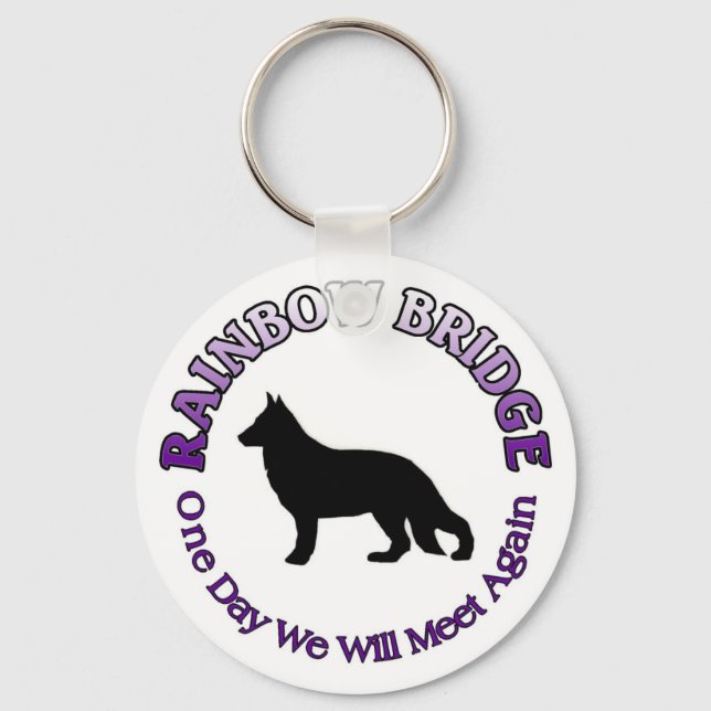 TYSKLAND SHEPHERD RAINBOW BRIDGE KEYCHAIN NYCKELRING (Framsida)