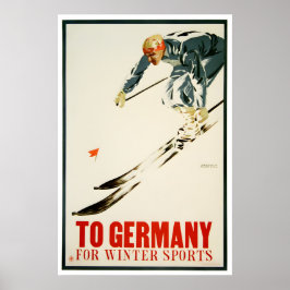 Tyskland Skidposter Tysk konst Skidåkning Tryck