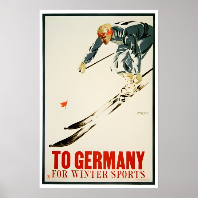 Tyskland Skidposter Tysk konst Skidåkning Tryck (Framsidan)