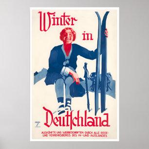 Tyskland Skidposter Tysk Reskonst Deutschland Poster