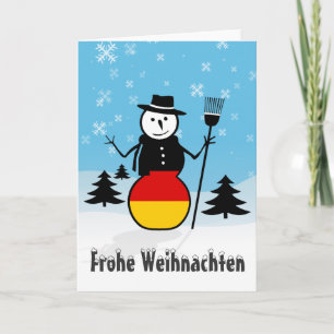 Tyskland snögubbe för Frohe Weihnachten god jul Helgkort