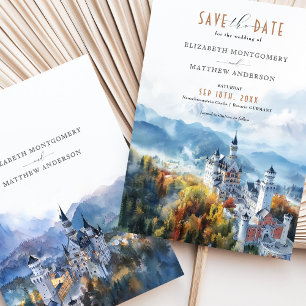 Tyskland Spara datumkort för Neuschwanstein Castle Inbjudningar