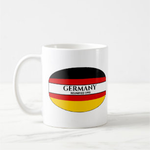 Tyskland svart text, återförenad 1990 Flagga Kaffemugg