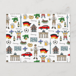 Tyskland Symboler Mönster Vykort