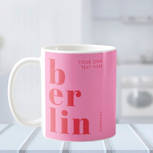 Tyskland typografi rosa röd i Berlin Kaffemugg