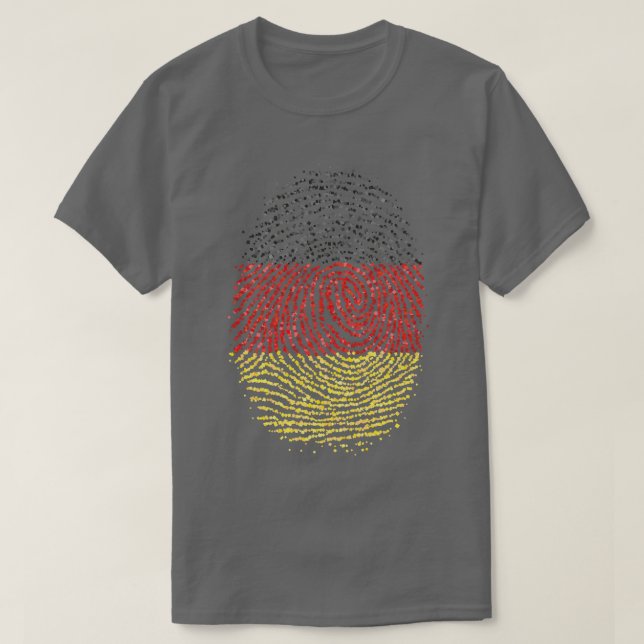 Tyskland tysk fingeravtryck Flagga 1 T Shirt (Design framsida)