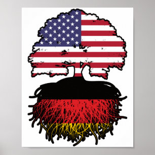 Tyskland Tyska amerikanska USA Förenta Stater Amer Poster
