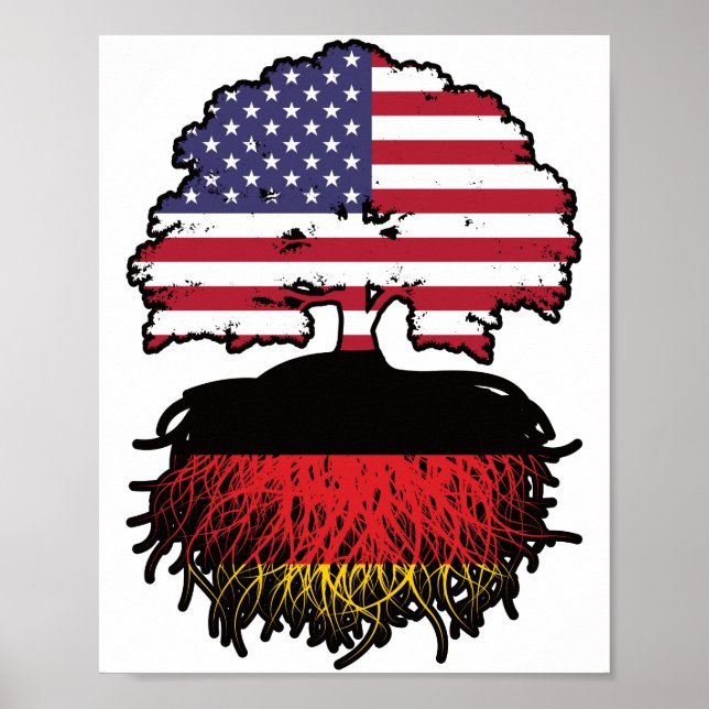 Tyskland Tyska amerikanska USA Förenta Stater Amer Poster (Framsidan)