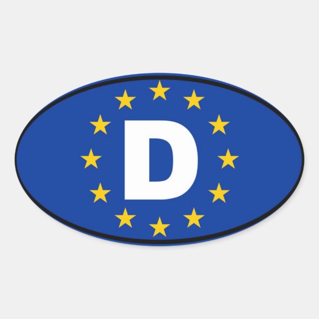 Tyskland - Tyskland - Europa Ovalt Klistermärke (Framsida)