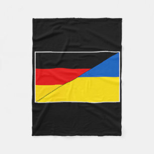 Tyskland Ukraina Flagga Tysk Ukrainsk Stöd Medborg Fleecefilt