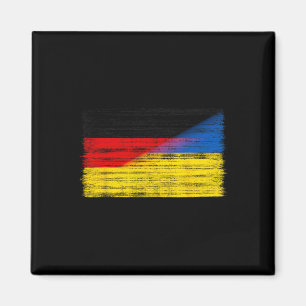 Tyskland Ukraina Flagga Tysk Ukrainsk Stöd Medborg Magnet