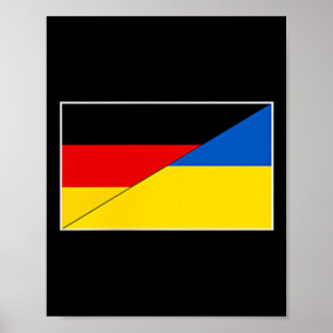 Tyskland Ukraina Flagga Tysk Ukrainsk Stöd Medborg Poster