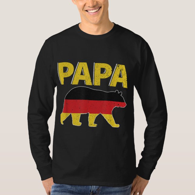 Tyskland växel för Flagga Bear German Pappa Fars d T Shirt (Framsida)