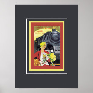 Tyskland vill se Vintagen Poster